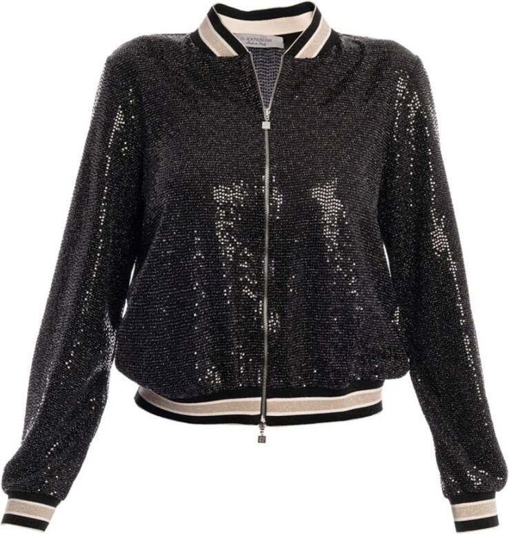 D.Exterior Kort ritseld vest Zwart Dames
