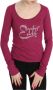 D.Exterior Pink Exte Crystal Embellished Long Sleeve Top Roze Dames - Thumbnail 1