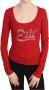 D.Exterior Red Exte Crystal Embellished Long Sleeve Top Blouse Rood Dames - Thumbnail 1