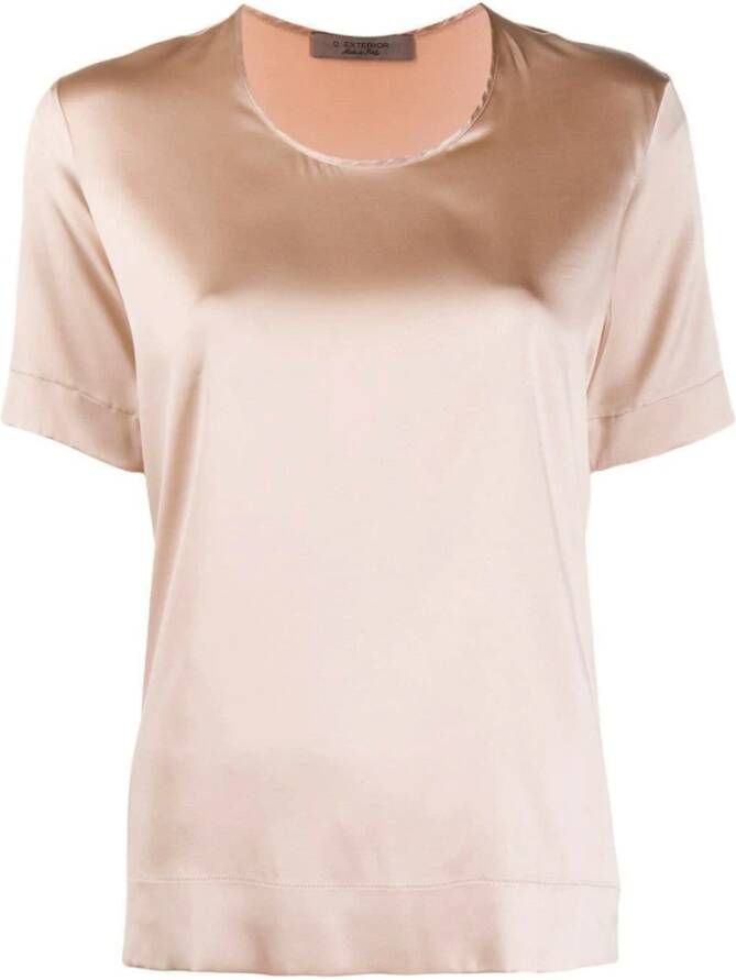 D.Exterior Round neck t-shirt Beige Dames