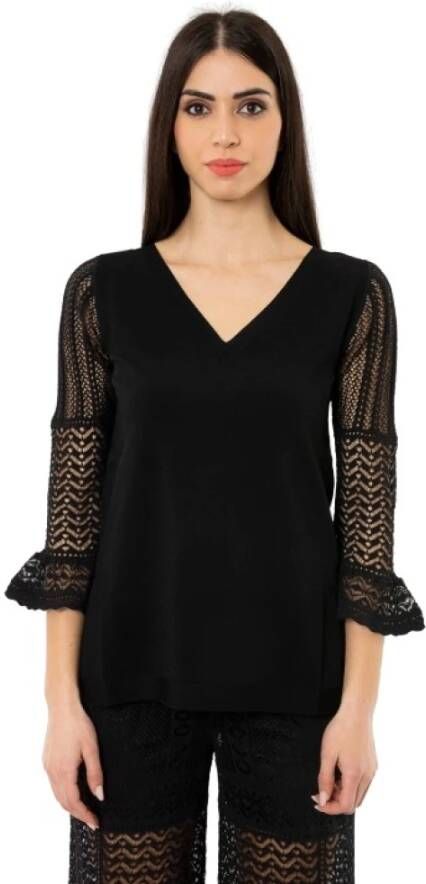 D.Exterior Spacchi -shirt Zwart Dames