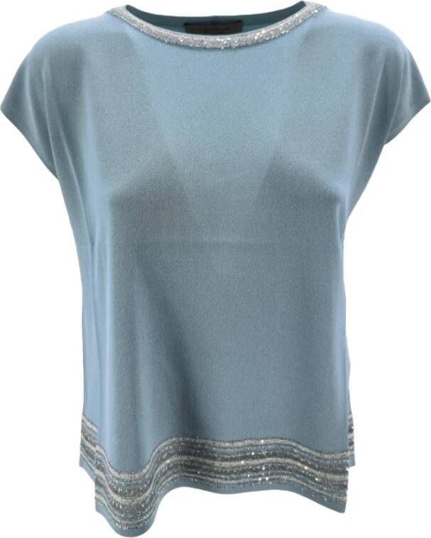 D.Exterior T-Shirts Blauw Dames