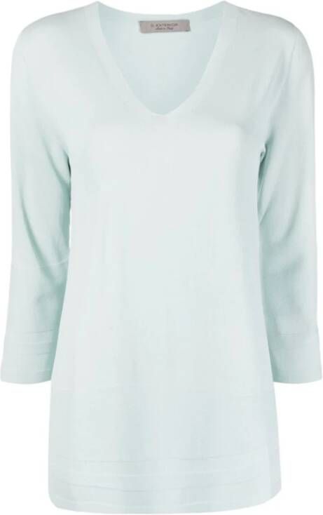 D.Exterior V-neck Knitwear Blauw Dames