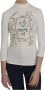 D.Exterior White Printed Turtle Neck 3 4 Sleeve Top Cotton Blouse Wit Dames - Thumbnail 1