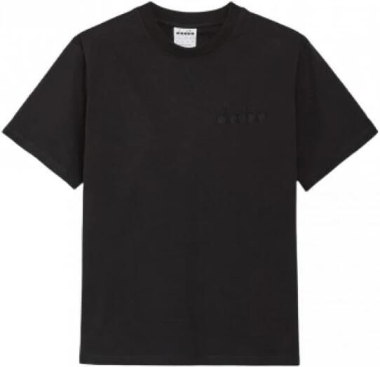 Diadora Katoenen Jersey Genderneutraal Ruimvallend T-shirt Black Heren