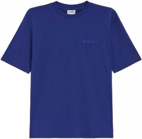 Diadora Katoenen Jersey Genderneutraal Ruimvallend T-shirt Blue Heren