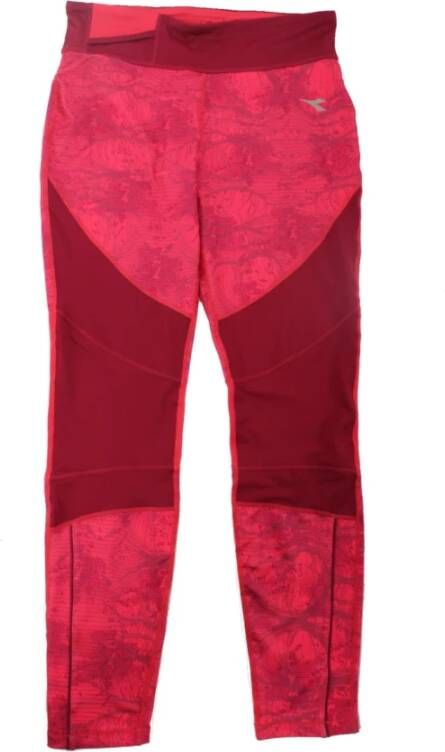 Diadora Roze Leggings Dames Polyester-Elastaan Mix Roze Dames