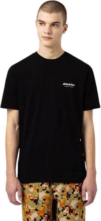 Dickies Basis Katoenen T-Shirt met Voor- en Achterprint Black Heren