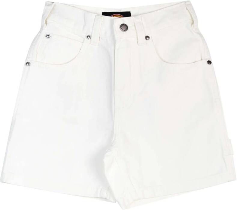 Dickies Denim Shorts White Dames