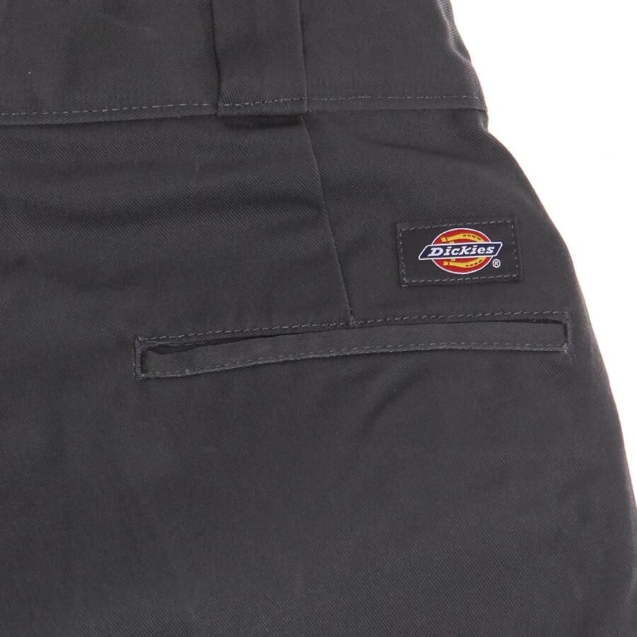 Dickies Grijze effen broek met ritssluiting en haaksluiting Gray Heren