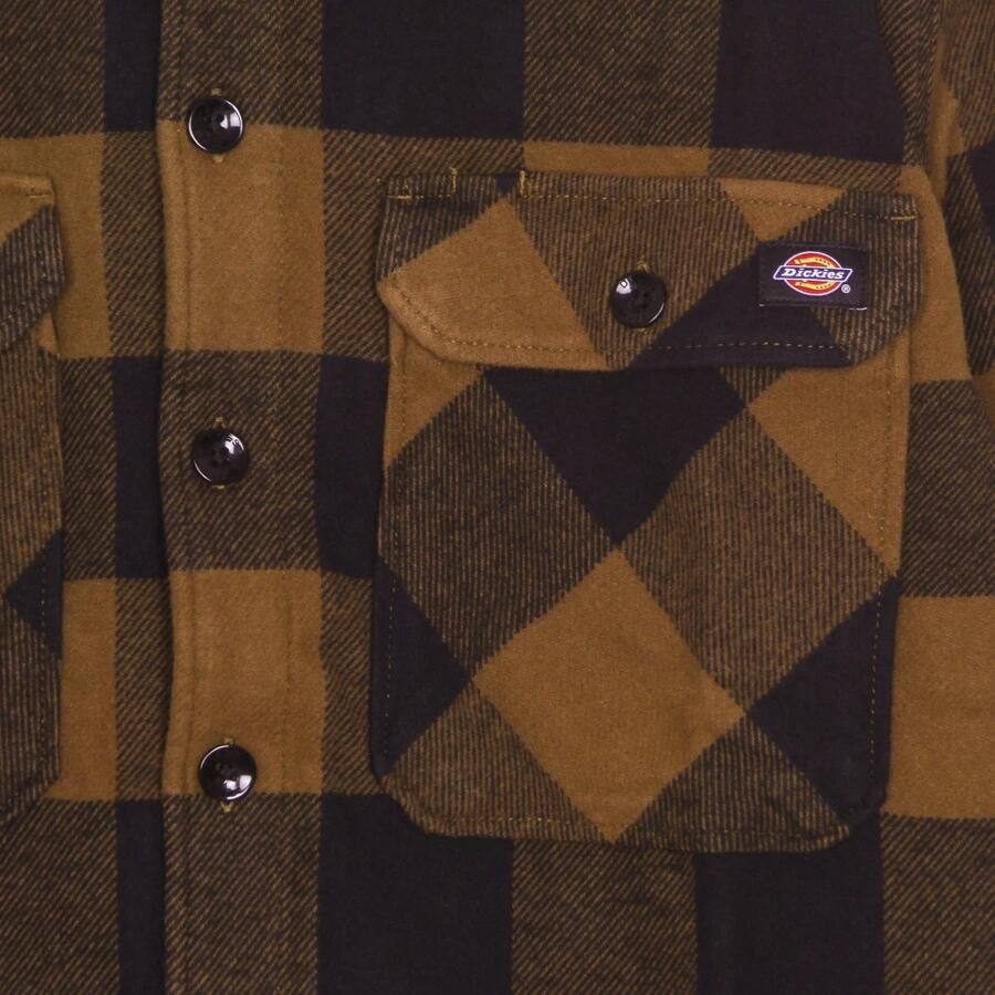 Dickies Heren Overhemd met Lange Mouwen Herfst Winter Collectie Brown Heren