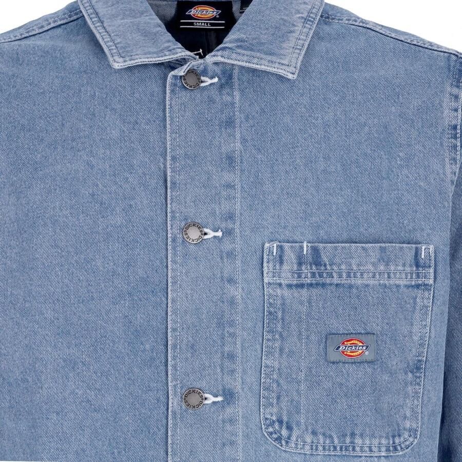 Dickies Denim Chore Coat met Kraag en Knopen Blue Dames