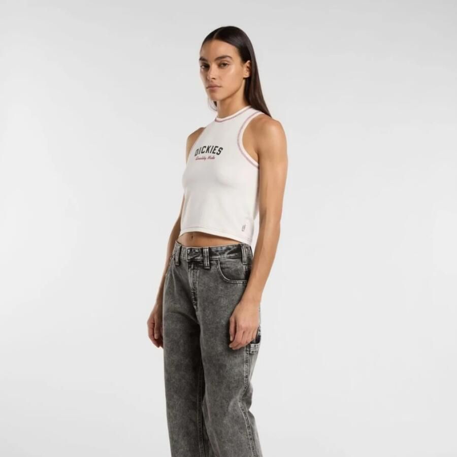 Dickies Racer Mouwloze Tops White Dames - Foto 2