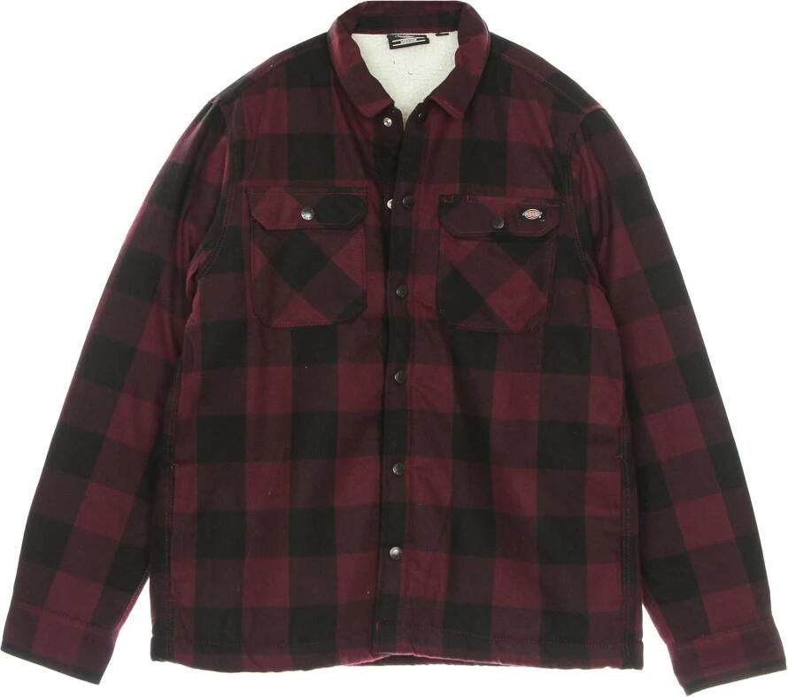 Dickies Sherpa Gevoerd Gewatteerd Shirt Maroon Brown Heren - Foto 5