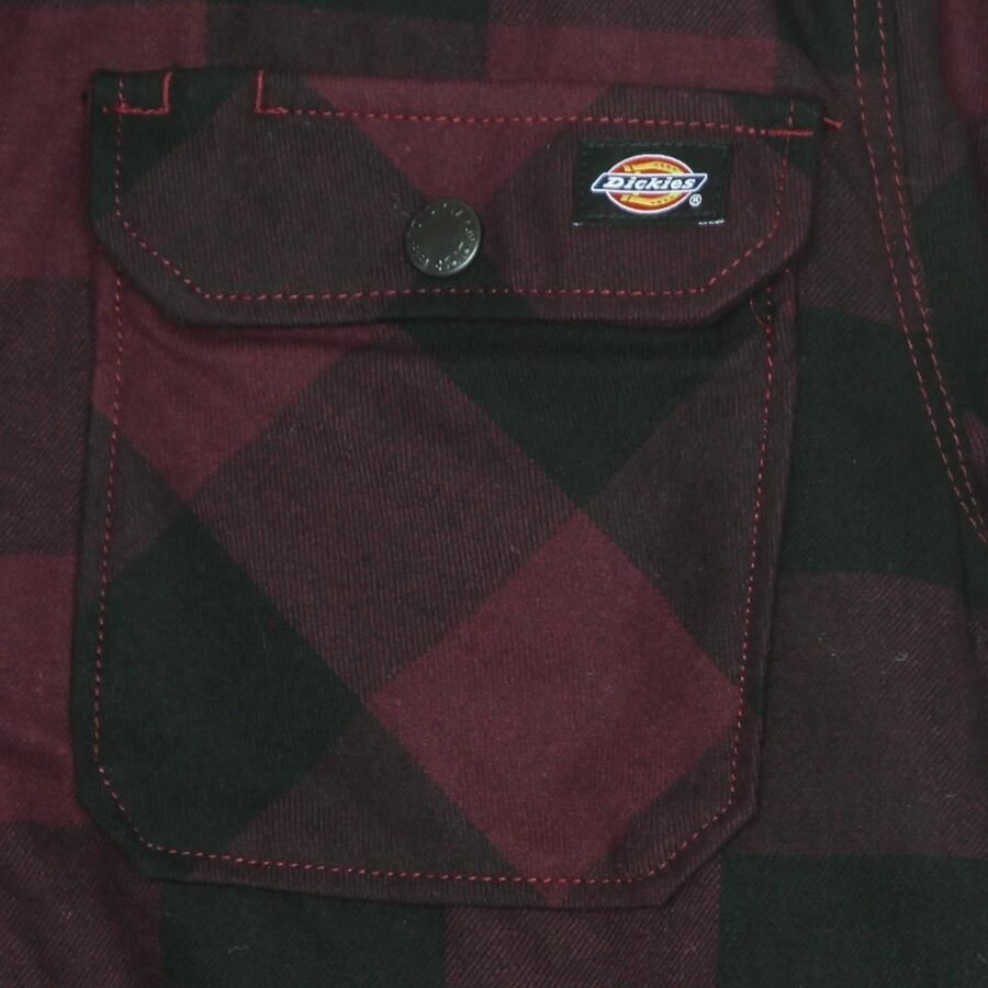 Dickies Sherpa Gevoerd Gewatteerd Shirt Maroon Brown Heren - Foto 2