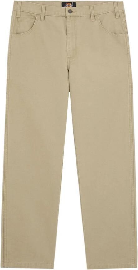 Dickies Beige Broek met Logo en Knoopsluiting Beige Heren