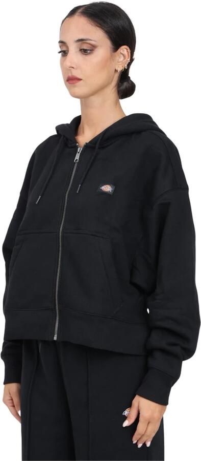 Dickies Zwart Zip-Through Sweatshirt Herfst Winter Black Dames - Foto 2