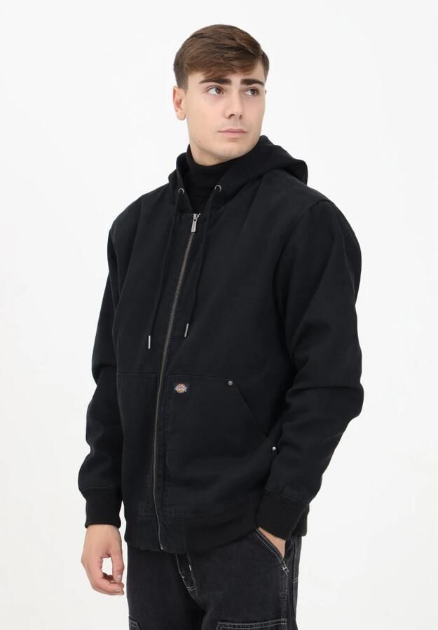 Dickies Zwarte Canvas Hoodie Jas Black Heren