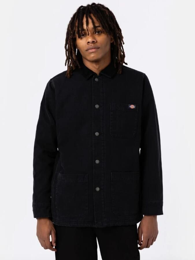 Dickies Canvas Werkjas Zwart Sherpa Interieur Black Heren - Foto 3