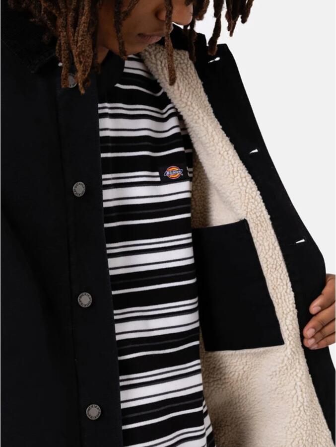 Dickies Canvas Werkjas Zwart Sherpa Interieur Black Heren - Foto 2