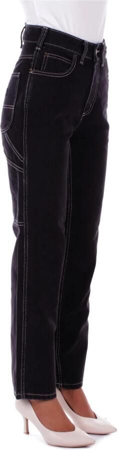 Dickies Zwarte Logo Jeans Regular Fit Black Dames
