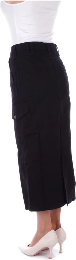 Dickies Zwarte Cargo Midi Rok voor Vrouwen Black Dames