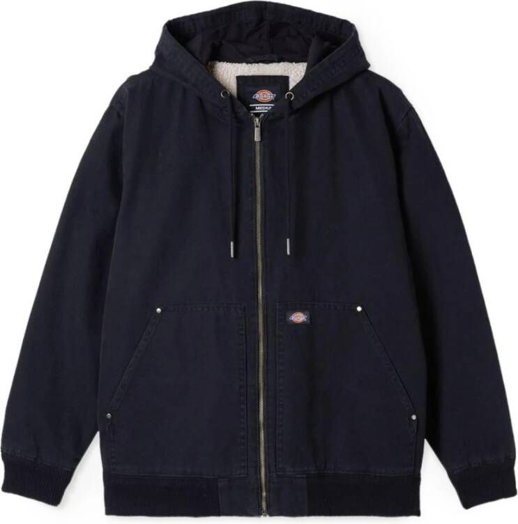 Dickies Zwarte Canvas Hoodie Jas Black Heren - Foto 4