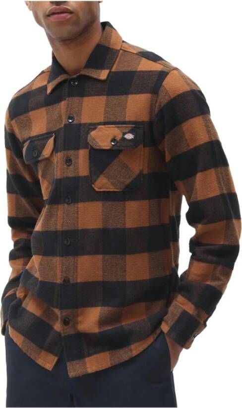 Dickies Heren Overhemd met Lange Mouwen Herfst Winter Collectie Brown Heren - Foto 2