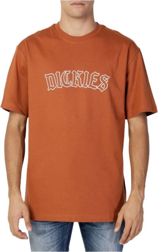 Dickies Men& T-shirt Bruin Heren