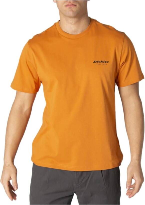 Dickies Heren Oranje Print T-shirt Orange Heren