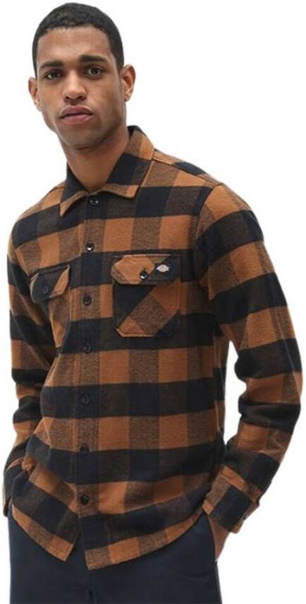 Dickies Heren Overhemd met Lange Mouwen Herfst Winter Collectie Brown Heren