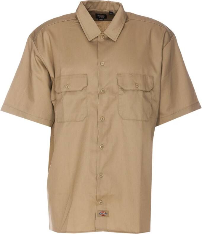 Dickies Short Sleeve Shirts Beige Heren