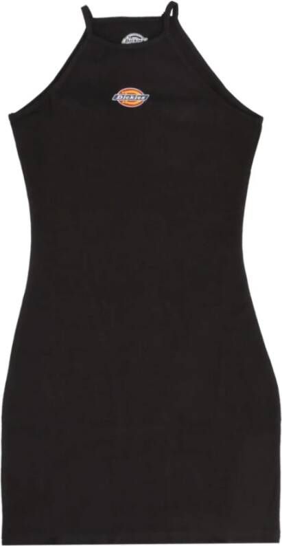 Dickies Comfortabele Zwarte Korte Jurk Black Dames