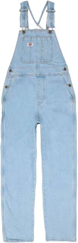 Dickies Straight Jeans Blauw Dames