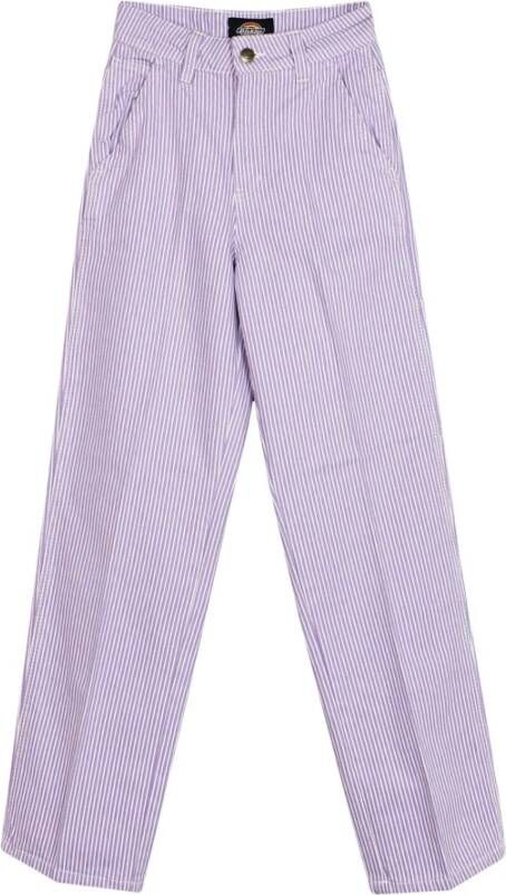 Dickies Straight Trousers Purple Dames