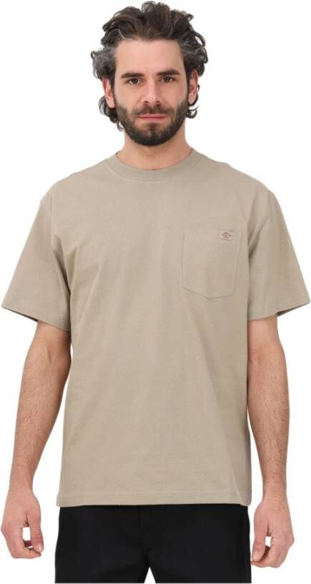 Dickies Bruin Katoenen T-Shirt met Logo Brown Heren