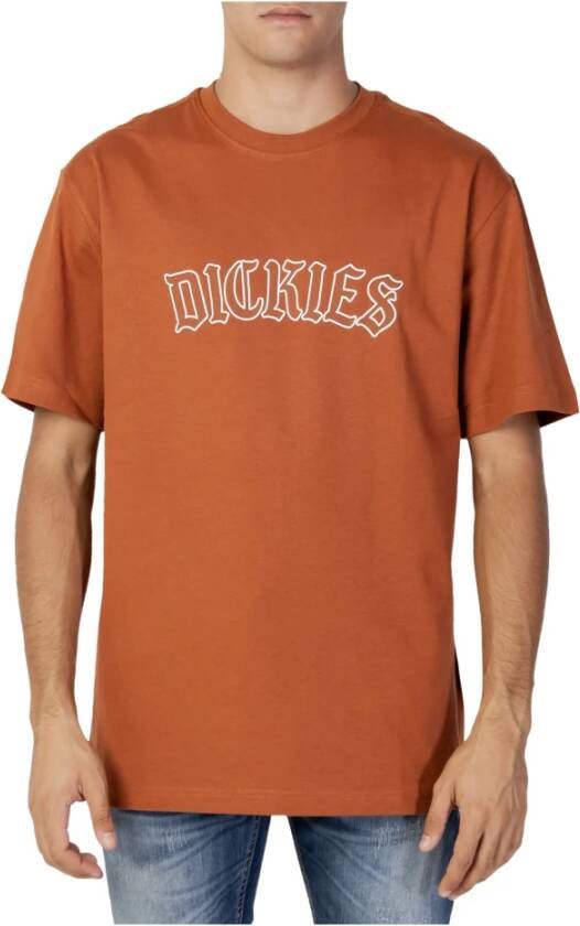 Dickies Bruine Korte Mouw Ronde Hals T-shirt Brown Heren