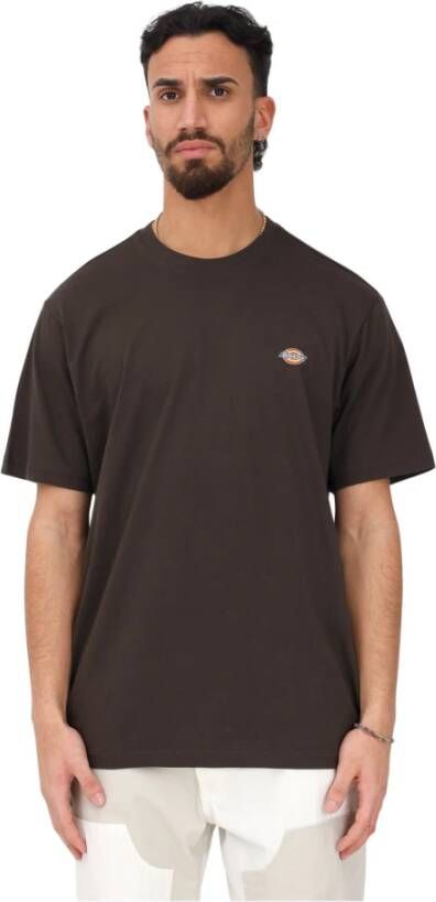 Dickies Heren Bruin Katoenen T-Shirt met Logodetail Brown Heren