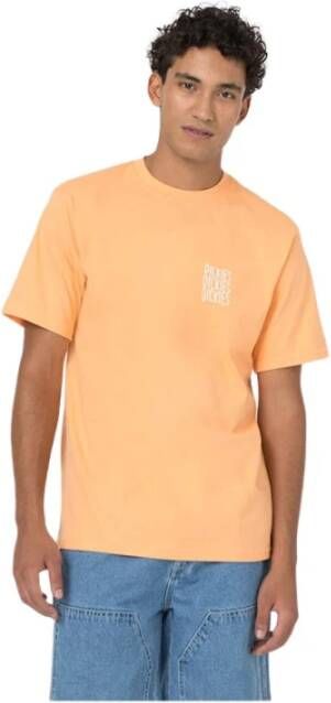 Dickies Katoenen T-Shirt met Grafische Print Orange Heren