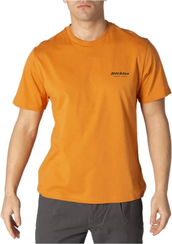 Dickies Oranje Print Korte Mouw T-shirt Orange Heren
