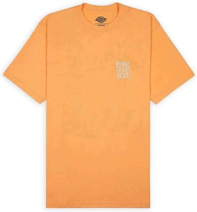 Dickies Katoenen T-Shirt met Grafische Print Orange Heren