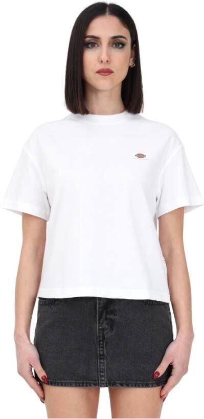 Dickies Witte T-shirt met logo patch voor vrouwen White Dames