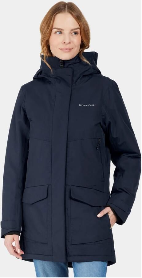 Didriksons Verstelbare Parka met Rits en Capuchon Blue Dames - Foto 5