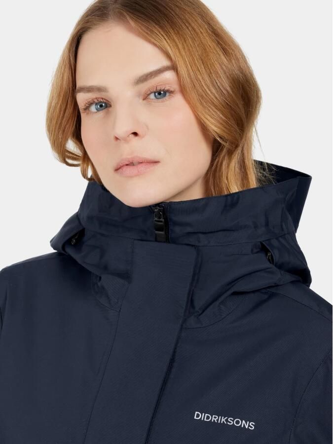 Didriksons Verstelbare Parka met Rits en Capuchon Blue Dames - Foto 2