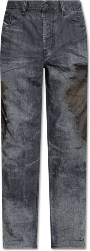 Diesel 2010 D-Macs Distressed Jeans met Doorzichtige Panelen Blue Heren