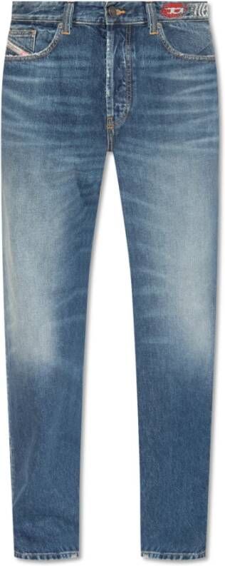 Diesel Klassieke Straight Jeans Blauw Heren