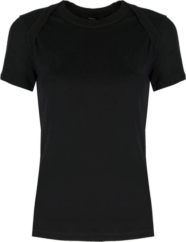 Diesel Aansluitend Ronde Hals Dames T-Shirt Zwart Dames