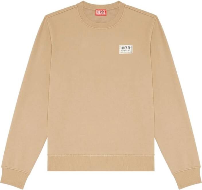 Diesel Beige Katoenmix Jersey Sweatshirt Beige Heren
