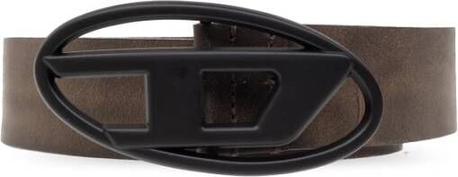 Diesel Reversible leather belt with D logo buckle Black Heren