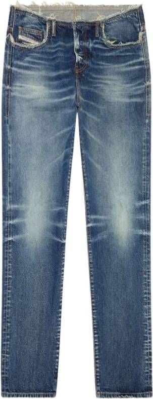 Diesel Blauwe Straight Jeans voor Heren Blauw Heren